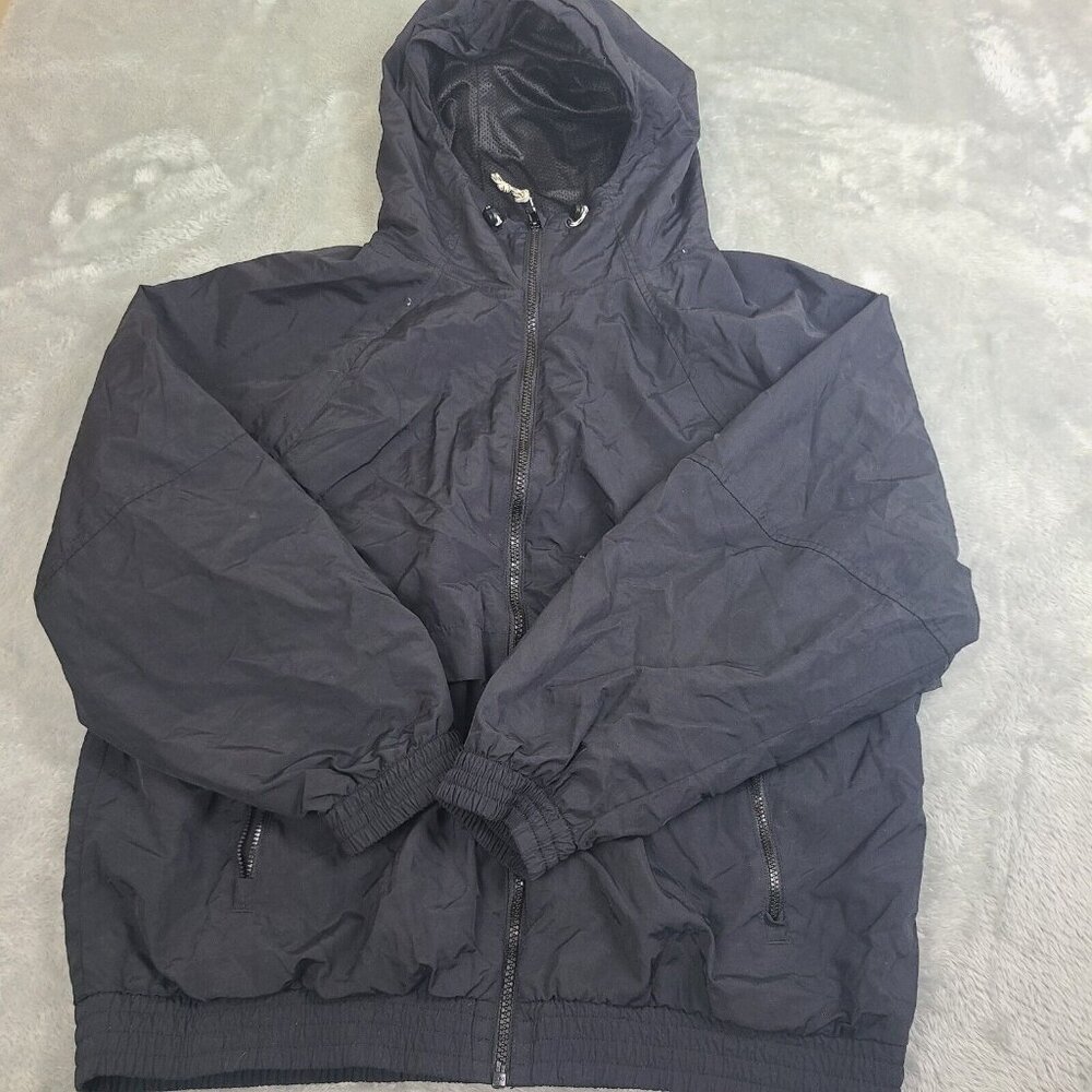 Old Navy Women's Rain Jacket Water Resistant Size Medium Full Zip Hooded Pockets